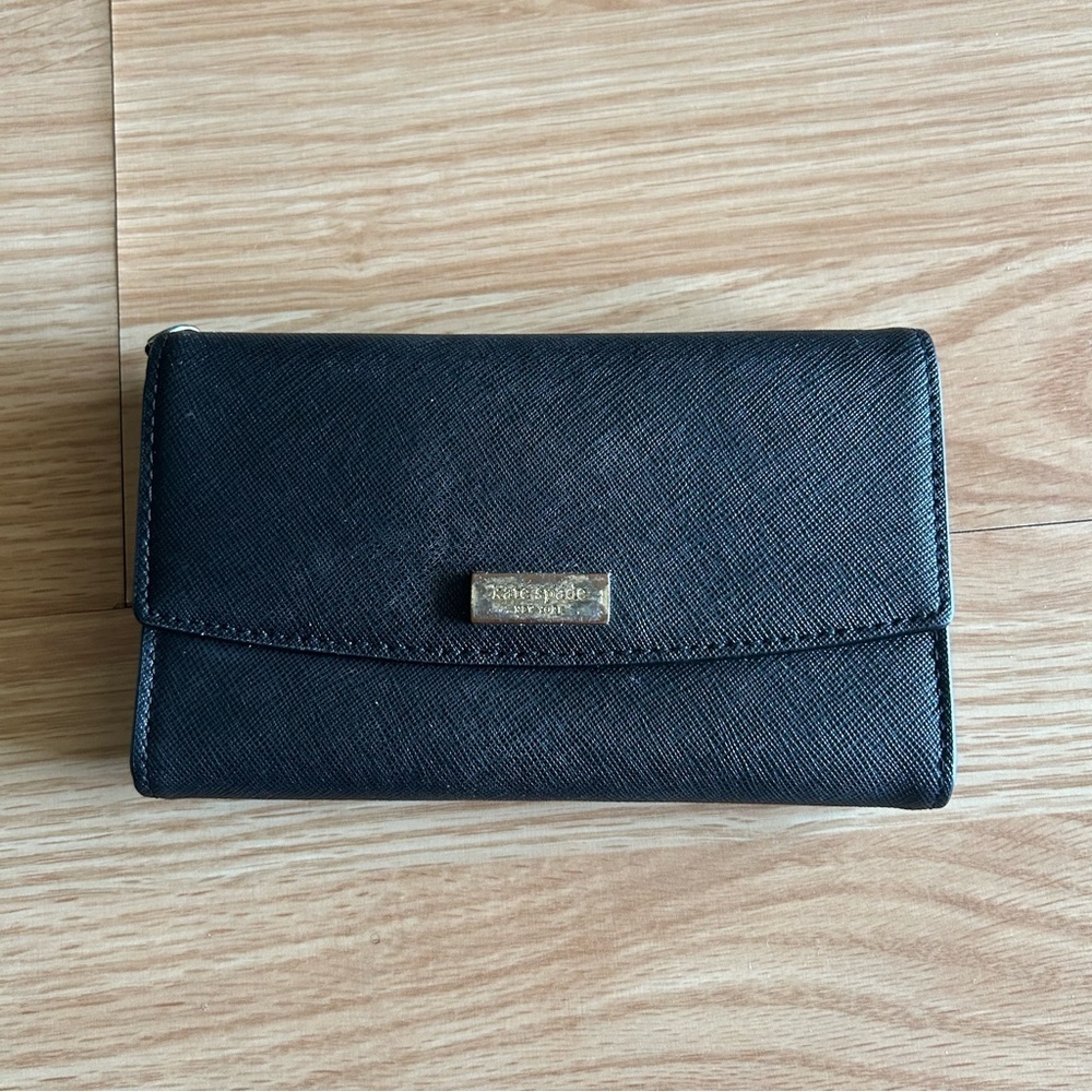 kate spade Black Leather Satchel Wallet